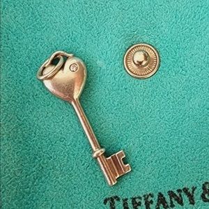 Tiffany & Co Diamond Heart Key Pendant